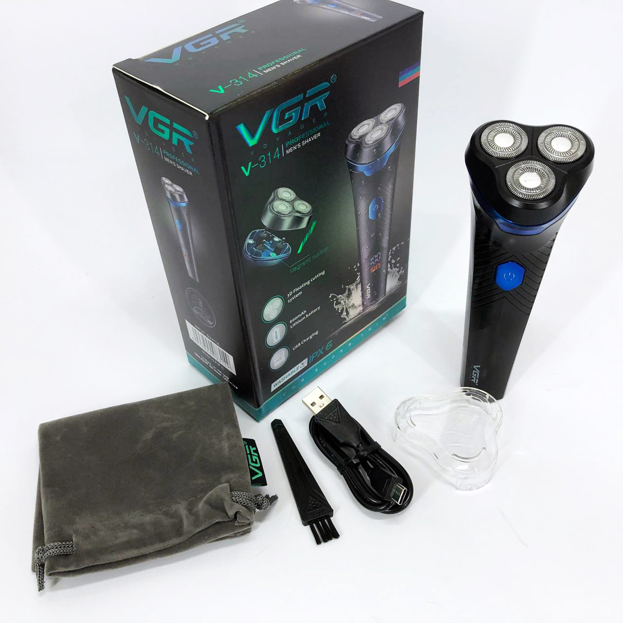 Електробритва VGR V-314, Бритва для вологого видалення волосся, Бритва для сухого гоління IR-79, фото 1