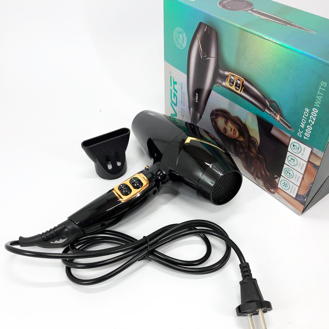 Сучасний фен для волосся, Супер потужний фен, Портативний фен для сушіння ламкого волосся VZ-82, фото 1