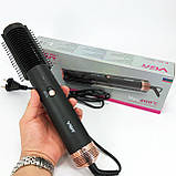 Фен гребінець для укладання волосся, Стайлер для волосся Фен щітка для об'єму голови HW-32, фото 4