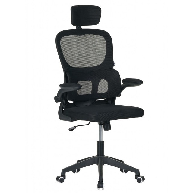 Крісло офісне на колесах із підголівником PRO-122 чорне