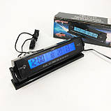 Автомобильные часы с подсветкой VST-7013V вольтметр, 2 термометра Авточасы с выносным термометром IA-33, фото 3