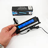 Автомобильные часы с подсветкой VST-7013V вольтметр, 2 термометра Авточасы с выносным термометром IA-33, фото 5