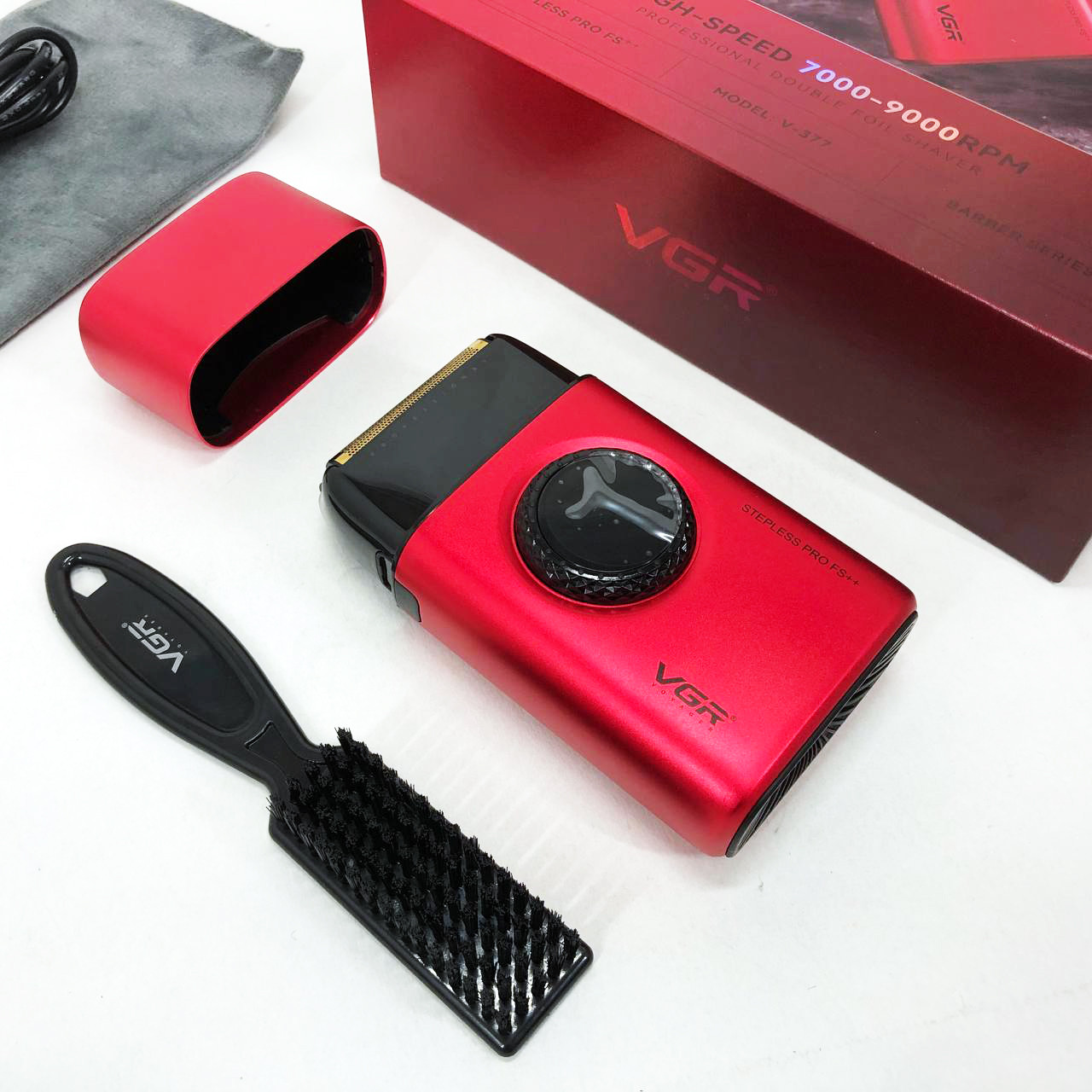 Електрична машинка з насадкою для бороди VGR V-377, Чоловіча бездротова машинка для бороди UW-47, фото 1