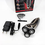 Бритви акумуляторні Gemei GM-7719, Електробритва, Електрична машинка для стрижки, Портативне гоління QX-41, фото 8