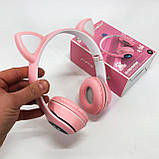 Хороші навушники з котячими вушами, Навушники з вушками для любителів котів Дитячі bluetooth JU-17, фото 2