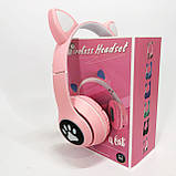 Хороші навушники з котячими вушами, Навушники з вушками для любителів котів Дитячі bluetooth JU-17, фото 6