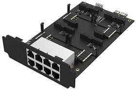 Плата Yeastar EX08 – на 4 внутрішні слоти під модулі, 8 портів RJ11 на зовнішній панелі