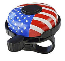 Велосипедний дзвінок із прапорцем США, пластиковий затискач ORG