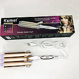 Щипці плойка кучері для волосся, Стайлер для волосся Щипці гофрування FL-10, фото 4