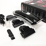 Бездротовий професійний тример для чоловічої стрижки Gemei GM-6046, Модний машинка для стрижки волосся OV-76, фото 5