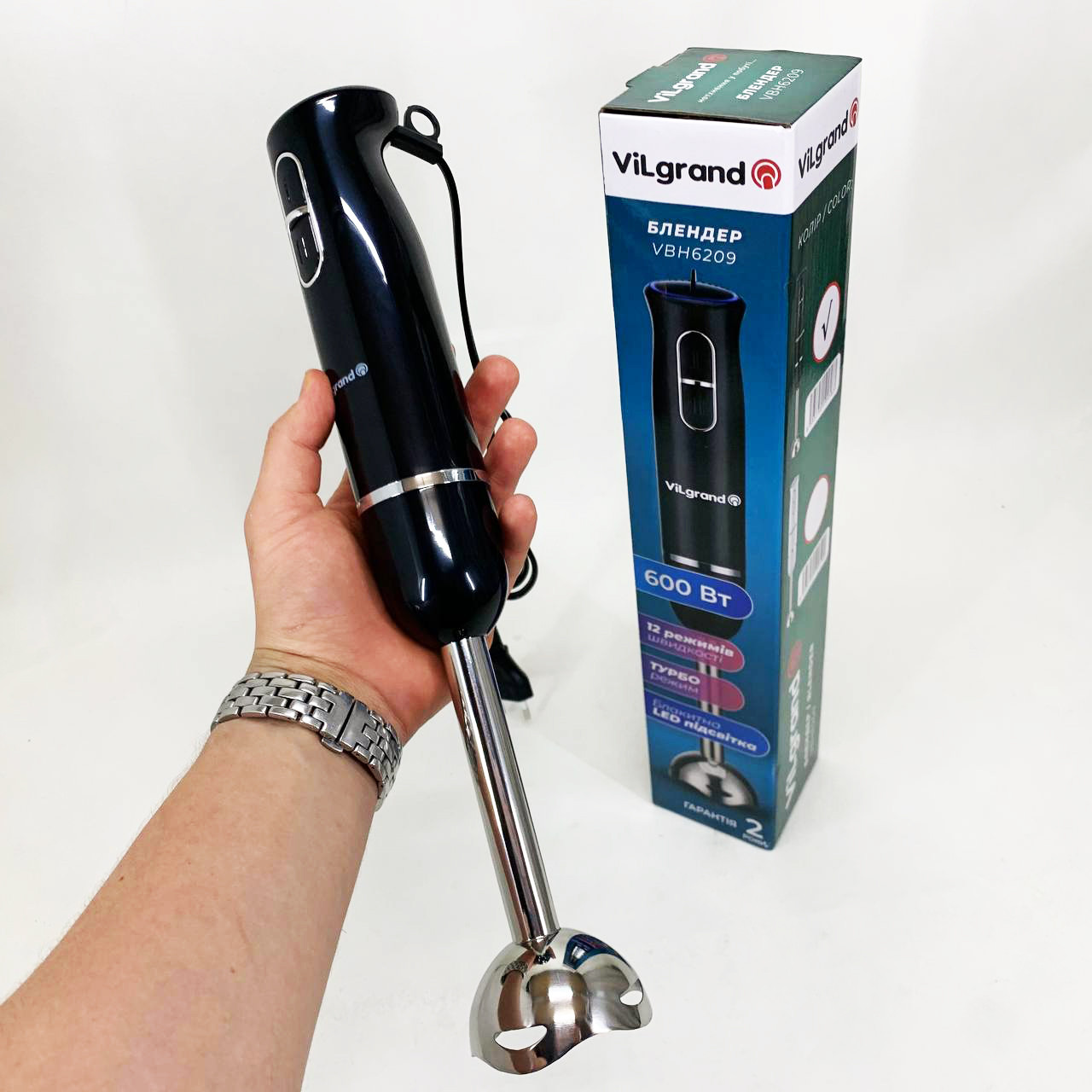 Кухонний занурювальний блендер з насадками, Блендер класичний міксер смузі VF-67, фото 1