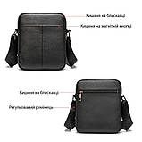 Повседневная сумка-мессенджер, Сумка мужская черная вертикальная ежедневная, Мессенджер оригинал WG-55, фото 3