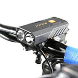 Ліхтар для велосипеда з акамулятором, Велосипедне світло на кермо, Фара велофара, який перезаряджається UZ-82, фото 7