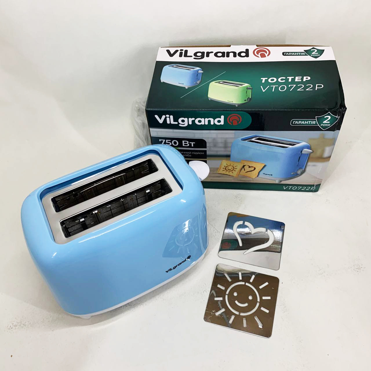 Тостер з висувним піддоном для крихт VILGRAND, Тостер для підсмажування тостів, Тостери електричні WY-52