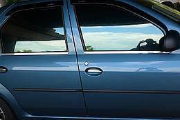 Зовнішня окантовка стекол Omsa Line для Renault Logan I 2008-2013 (4 шт нерж)