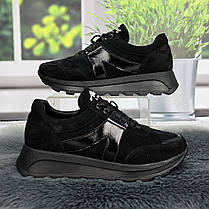 Кросівки жіночі Alex Bens чорні демісезонні замшеві 8092, фото 2