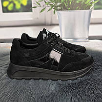 Кросівки жіночі Alex Bens чорні демісезонні замшеві 8092, фото 5