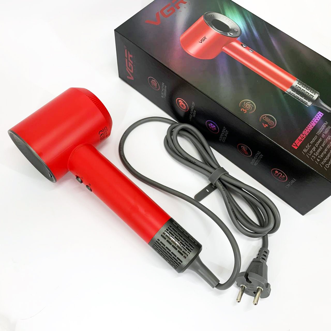 Фен побутовий для волосся VGR, Фен для ефективного укладання волосся Професійний оригінал PG-50