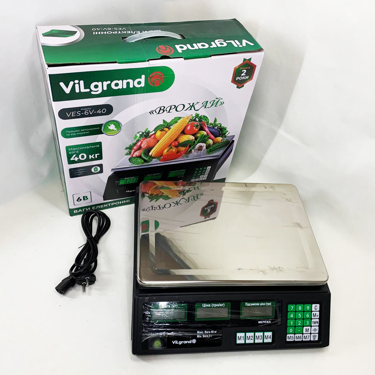 Ваги торгові і великі ViLgrand, Ваги для магазину до 50 кг для бізнесу з автономною роботою NL-61