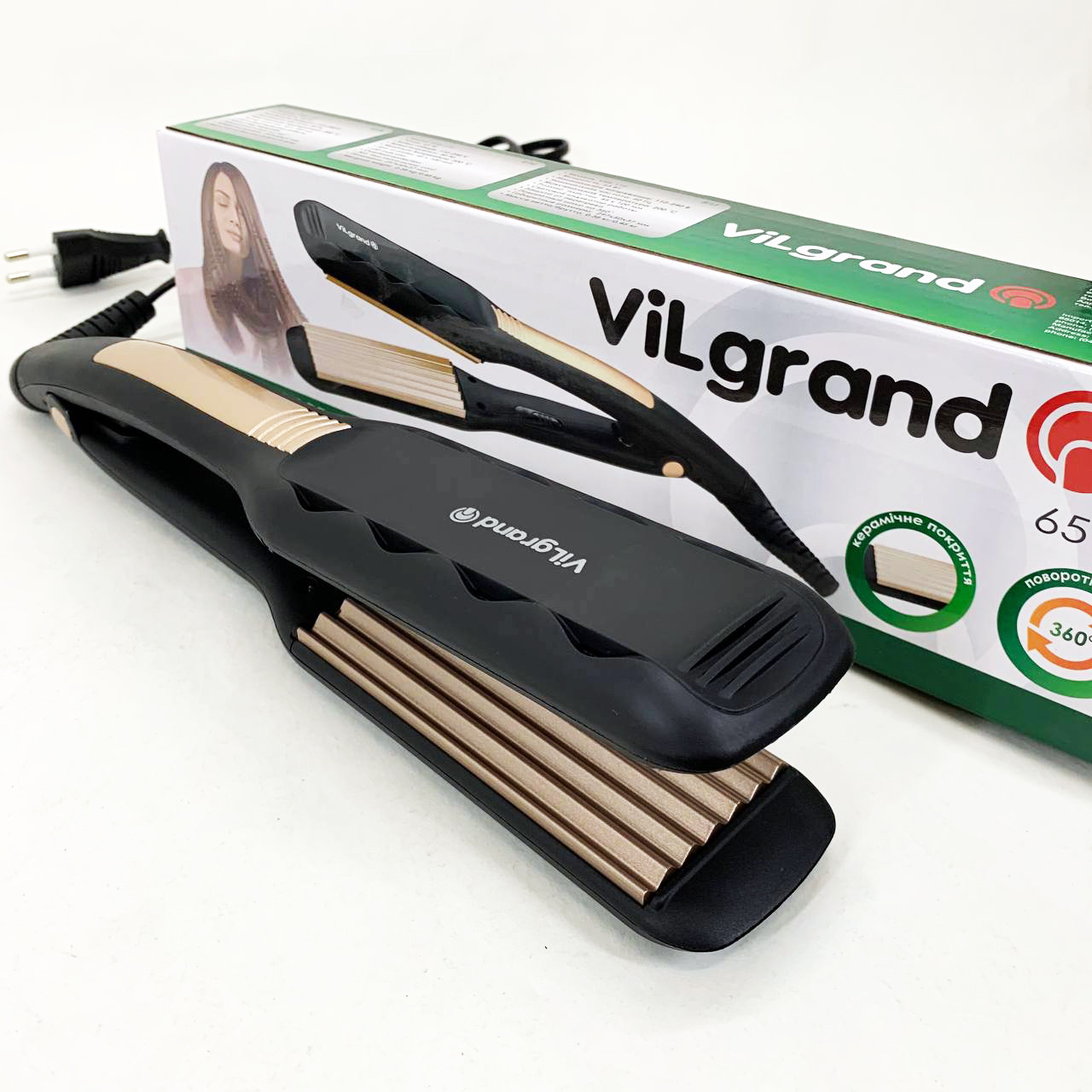 Професійна праска ViLgrand VHS-110 65 Вт, Праска плойка щітка для випрямлення волосся EP-71