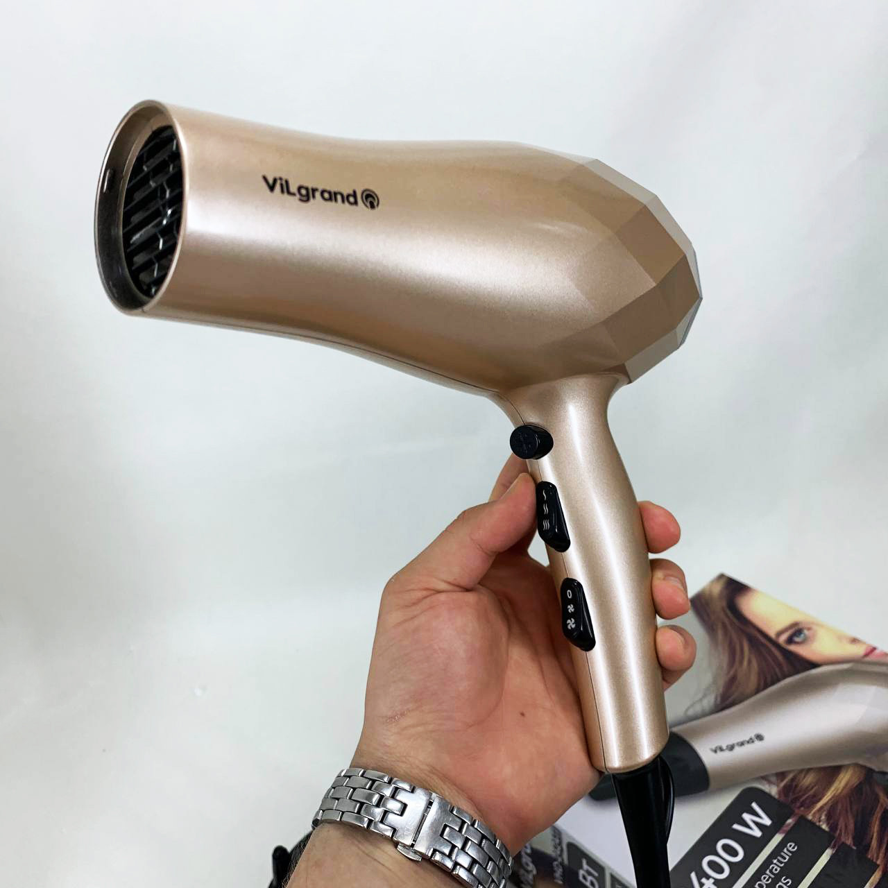 Портативний фен для сушіння VILGRAND VHD 2424TI 2400 Вт, Класичний фен для волосся JQ-35