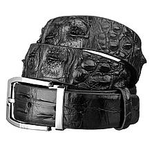 Ремінь чоловічий CROCODILE LEATHER Чорний (18008)
