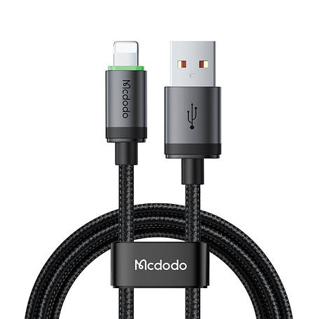 Кабель McDodo USB-A to Lightning Cable with Charging Light 1m Black, фото 1