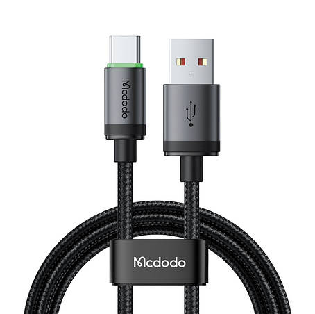 Кабель McDodo USB-A to USB-C Cable with Charging Light 1m Black, фото 1