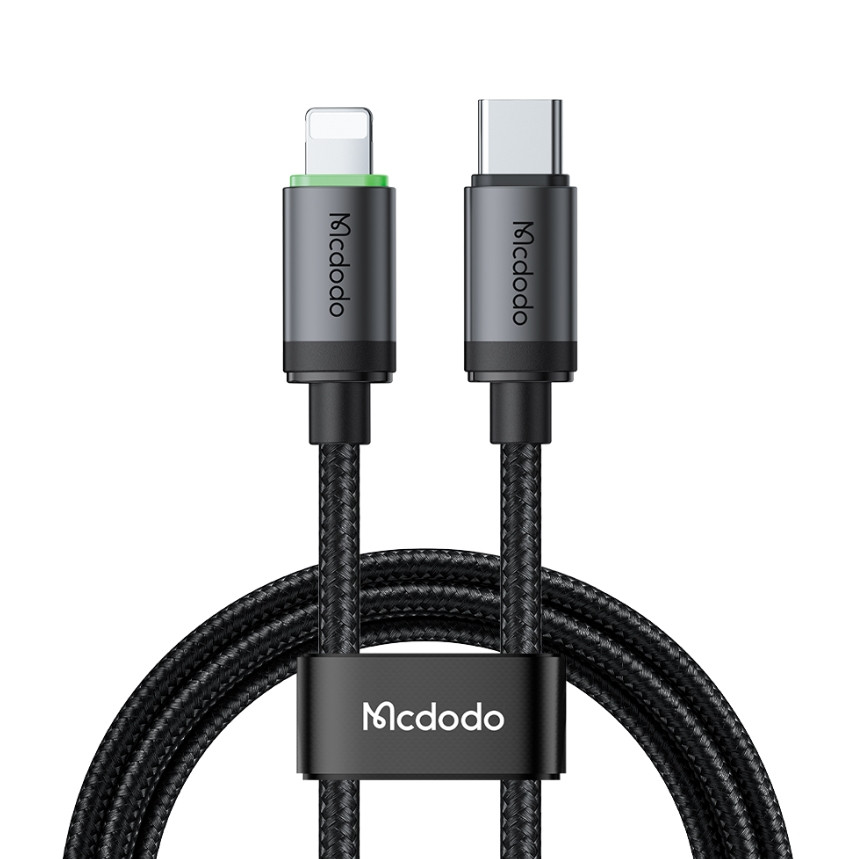 Кабель McDodo USB-C to Lightning 36W Cable with Charging Light 1m Black