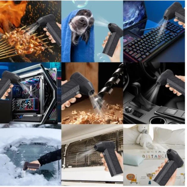 Ручний акумуляторний міні-турбовентилятор, компресор, Автомобільний турбовентилятор для видалення пилу NC-98