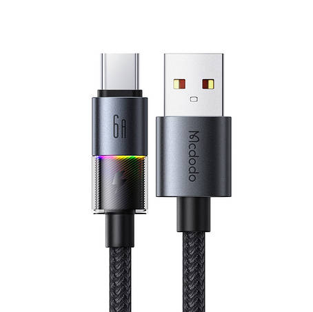 Кабель McDodo USB-A to USB-C Cable with 7 Colorful Lights 1.2m CA-8180 Black, фото 1