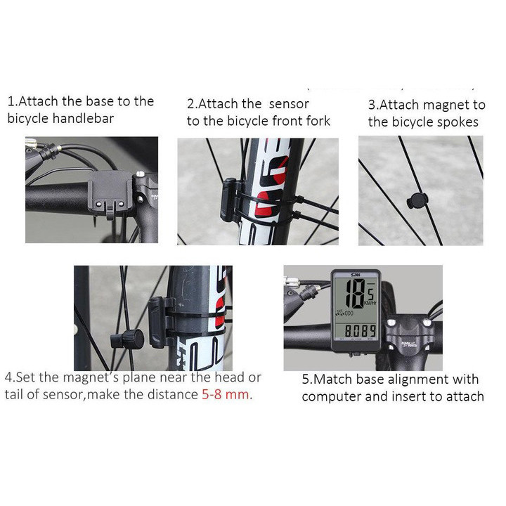 Велокомп'ютер SunDing SD-576B спідометр одометр велосипедний комп'ютер AC-45