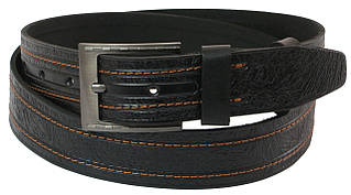 Шкіряний ремінь Skipper 110-130 x 3.8 см Чорний (1014-38)