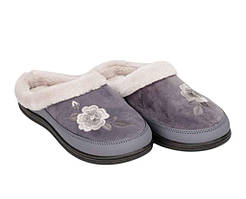 Капці домашні жіночі велюр р.38 сірий з хутром арт.Т-01 ТМ DAGO