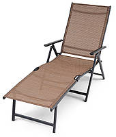 Садовий шезлонг з алюмінієвою рамою Di Volio Bolzano коричневий