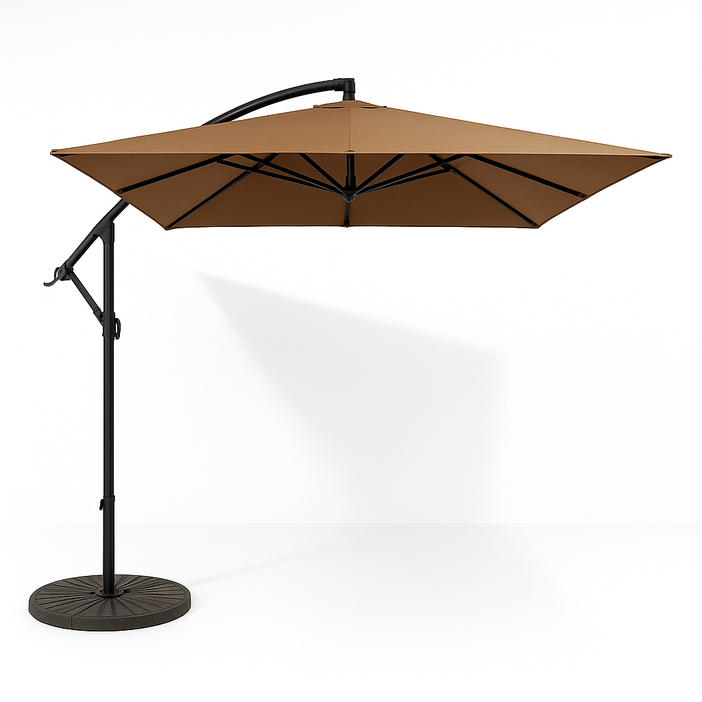 Парасолька садова регульована 2,5×2,5 м із нахилом Коричнева + чохол WCG