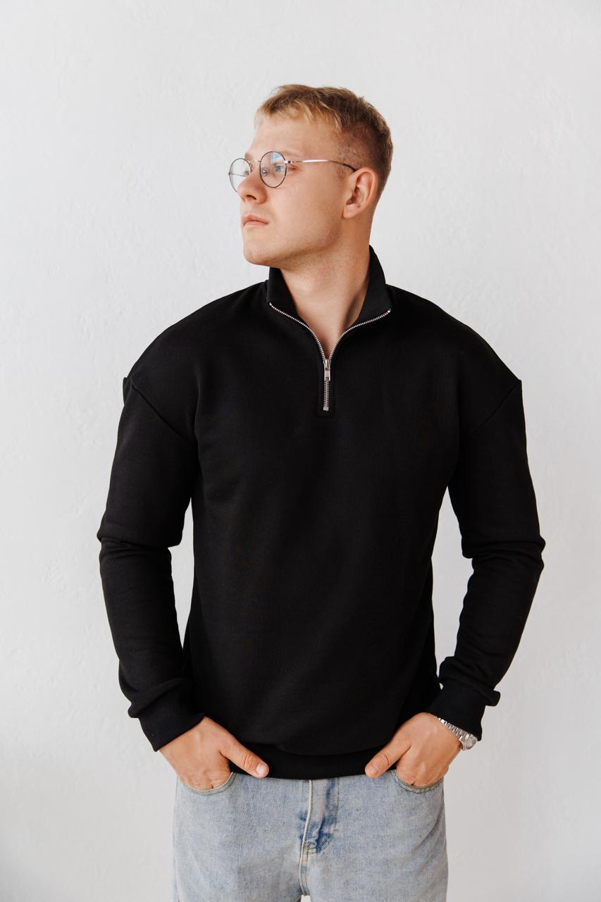 Кофта чоловіча на блискавці з коміром під шию | Кофта чоловіча повномірка, фото 1
