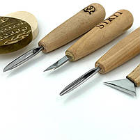 Набір інструментів для мікрорізьби, ліногравюри та гуцульського різьблення STRYI PROFI | 5 предметів, фото 5