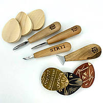 Набір інструментів для мікрорізьби, ліногравюри та гуцульського різьблення STRYI PROFI | 5 предметів, фото 10