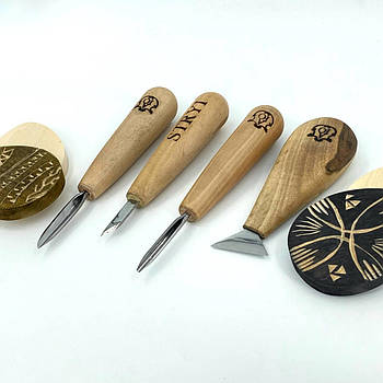 Набір інструментів для мікрорізьби, ліногравюри та гуцульського різьблення STRYI PROFI | 5 предметів