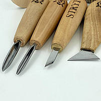 Набір інструментів для мікрорізьби, ліногравюри та гуцульського різьблення STRYI PROFI | 5 предметів, фото 7