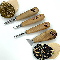 Набір інструментів для мікрорізьби, ліногравюри та гуцульського різьблення STRYI PROFI | 5 предметів, фото 8