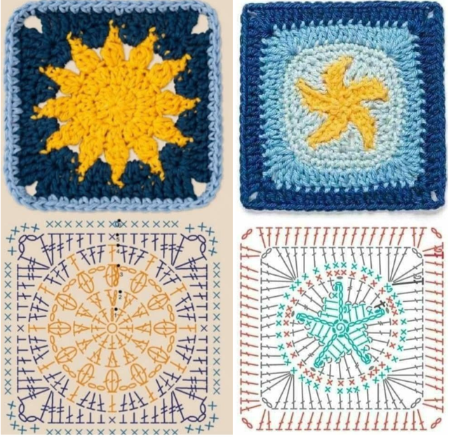 бабусин квадрат мотив сонце бабусин квадрат мотив сонце
