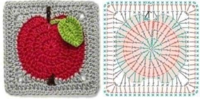 бабусин квадрат мотив яблуко бабусин квадрат мотив яблуко