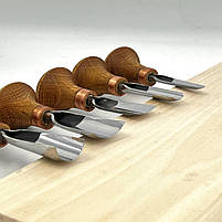 Набір штихелів для рельєфного та декоративного різьбленя по дереву STRYI Profi 6 шт, фото 7