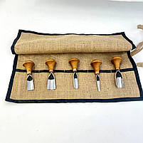 Набір штихелів для рельєфного та декоративного різьбленя по дереву STRYI Profi 6 шт, фото 9