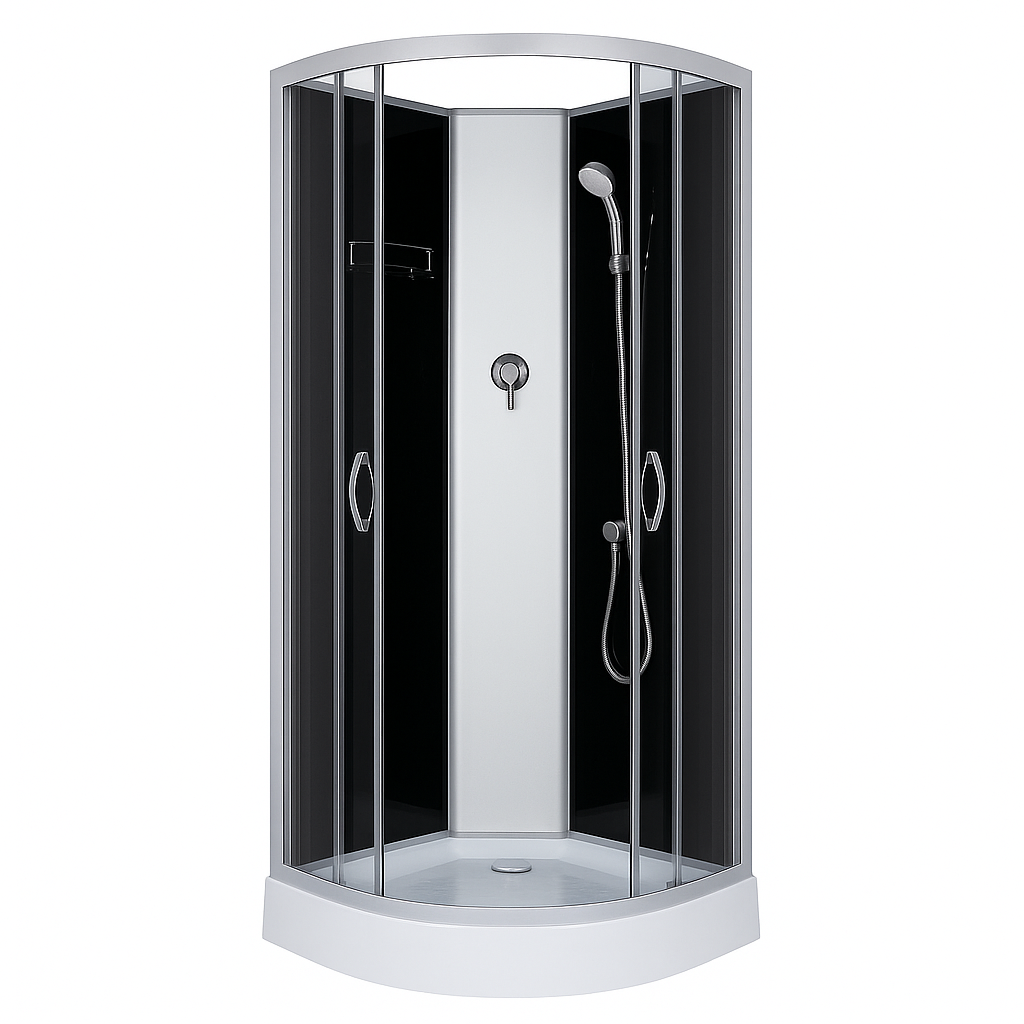 Душовий бокс KO&PO 6022 G 90х90х200 см на низькому піддоні без даху сатин скло тоноване розсувні двері