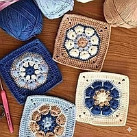 Квадратні мотиви гачком. Схеми, приклади.