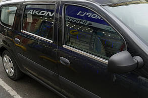 Зовнішня окантовка вікон (4 шт., нерж.) OmsaLine - Італійська нержавійка для Lada Largus 2012- рр