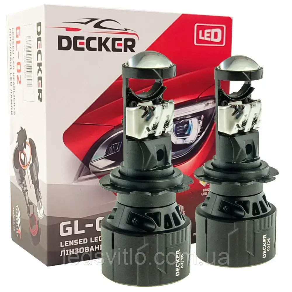 LED лампи автомобільні DECKER H7 12-24V (9-32V) 45W 8000Lm 5000K CANBUS Лінзовані (комплект 2шт)